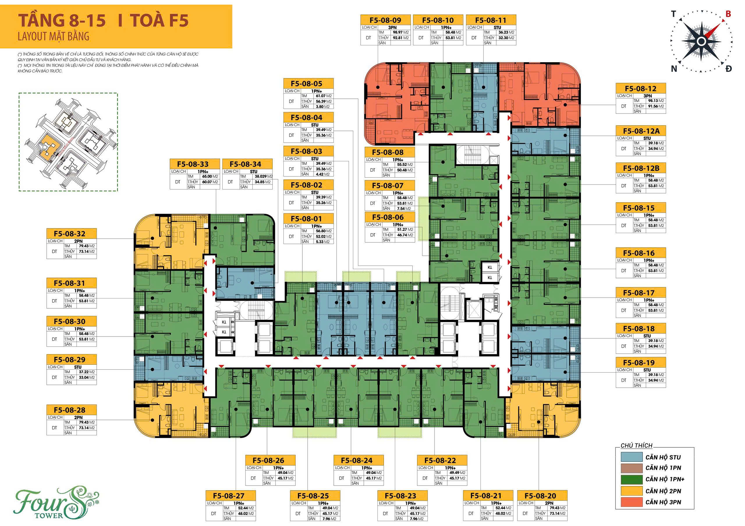 Layout mặt bằng S2 Spana Tower
